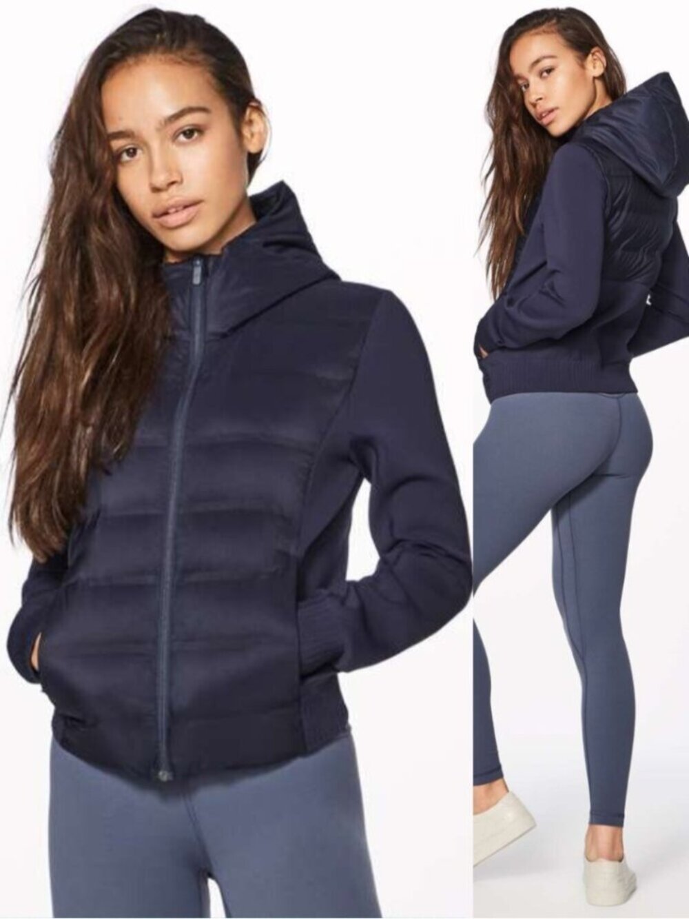 Lululemon Navy 800 Goose Down Filled Down & Around Jacket